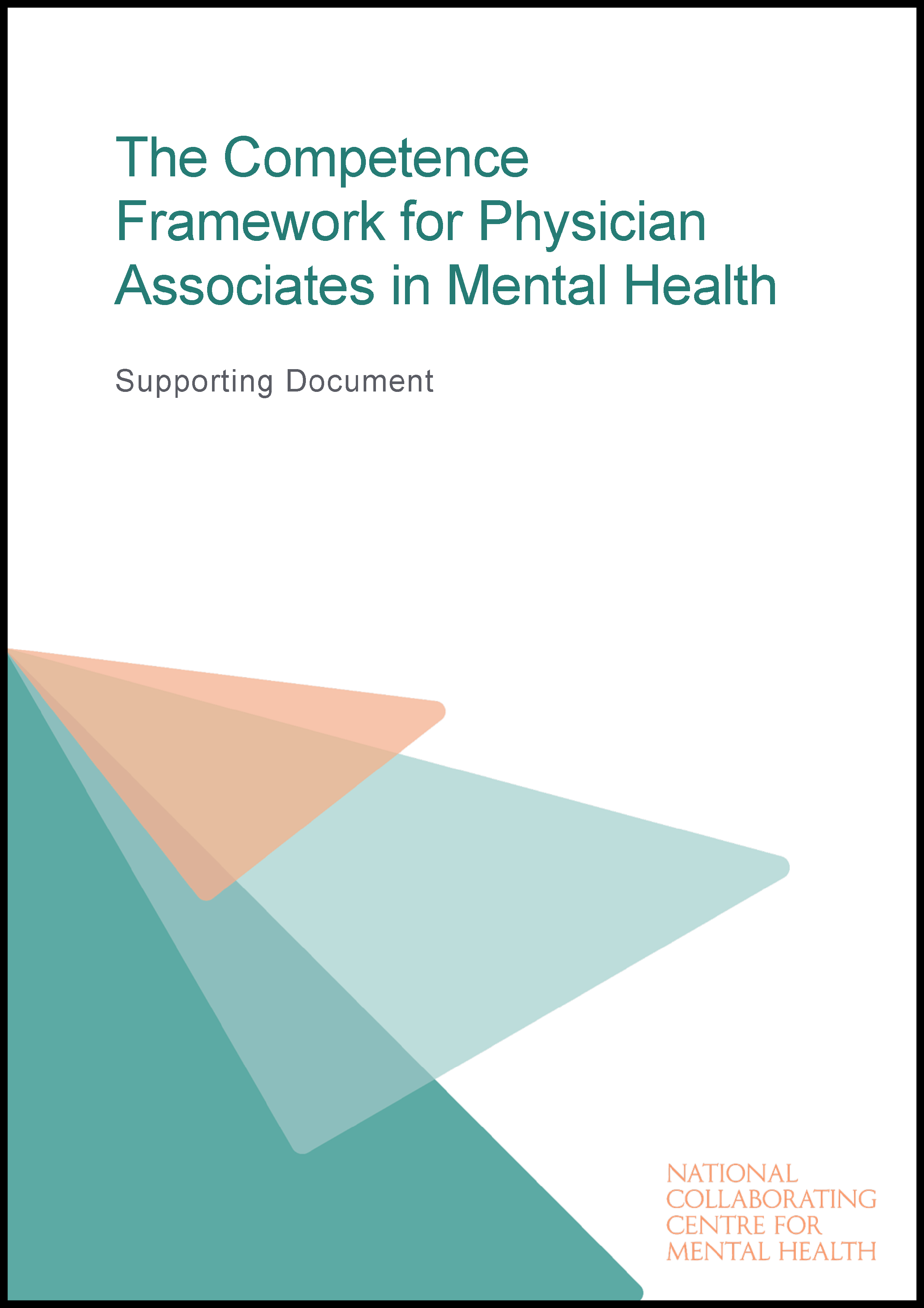 Physician Associates in Mental Health Competence Framework - Supporting document - cover image