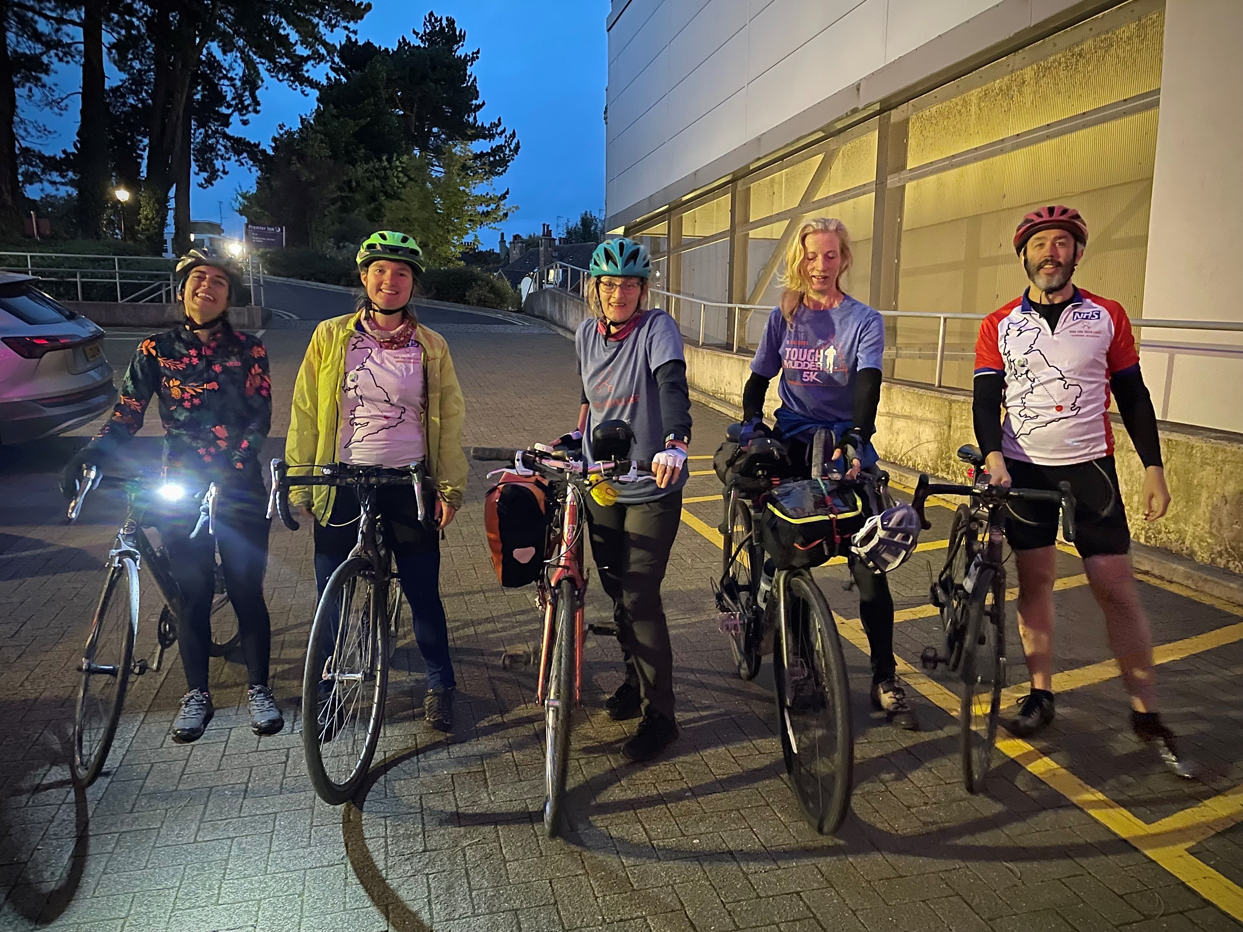 Catriona Mellor and the group on their bikes in Harrogate