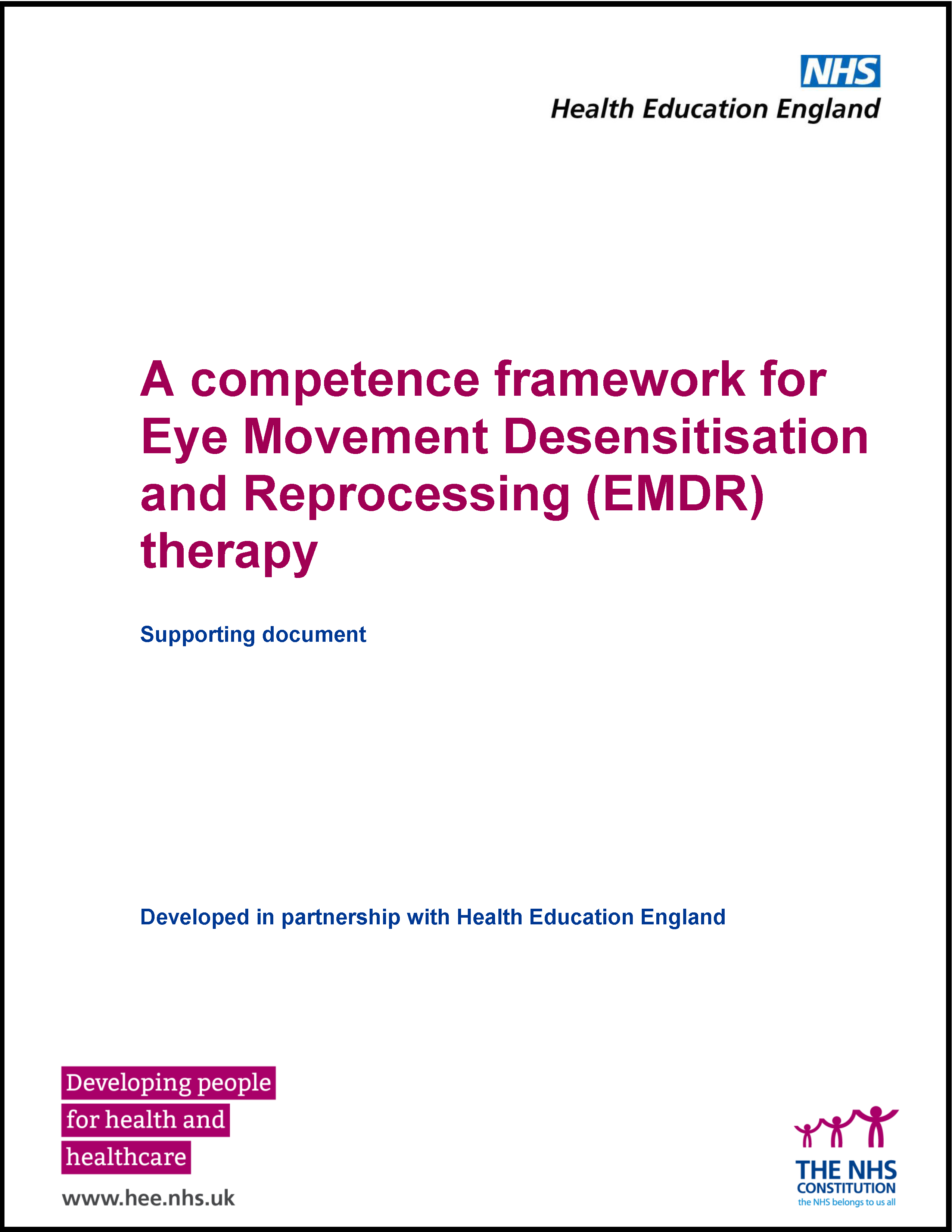 EMDR Therapy Competence Framework - Supporting document cover