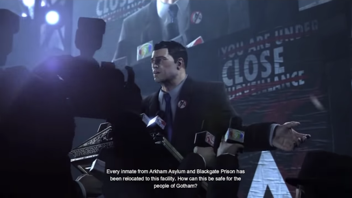 Bruce Wayne (Batman) is critical of Arkham City - but his concern is not for the patients