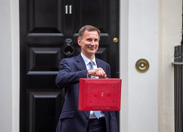 Jeremy Hunt with budget briefcase