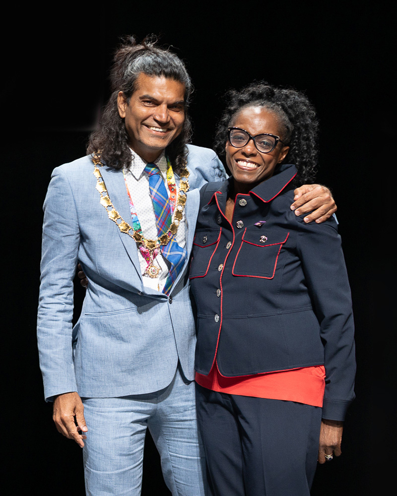 President Professor Subodh Dave with former President Dr Lade Smith